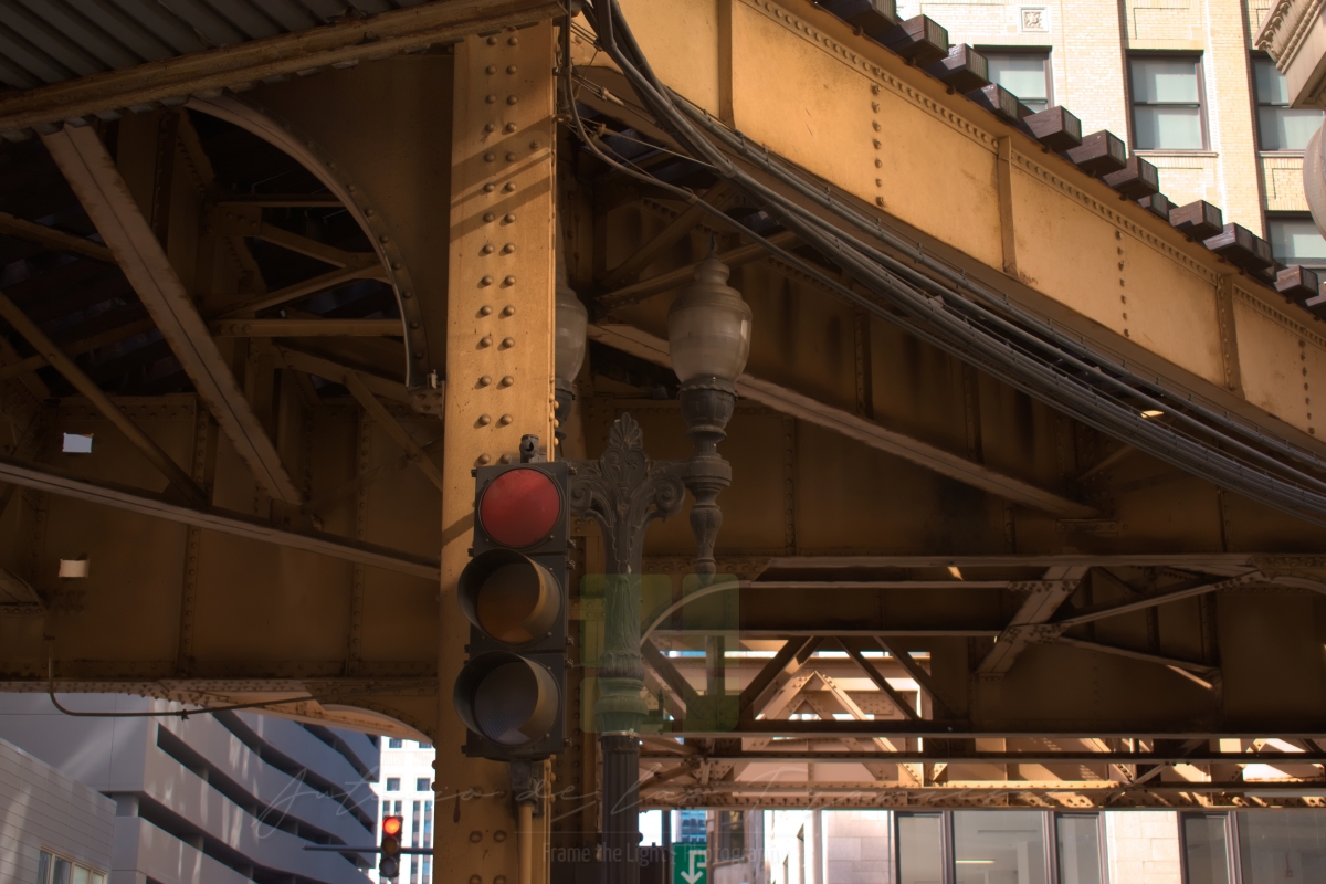 Old semaphore in a modern city