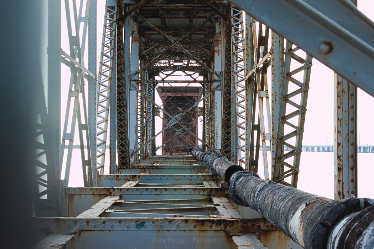 Ducts under an iron bridge